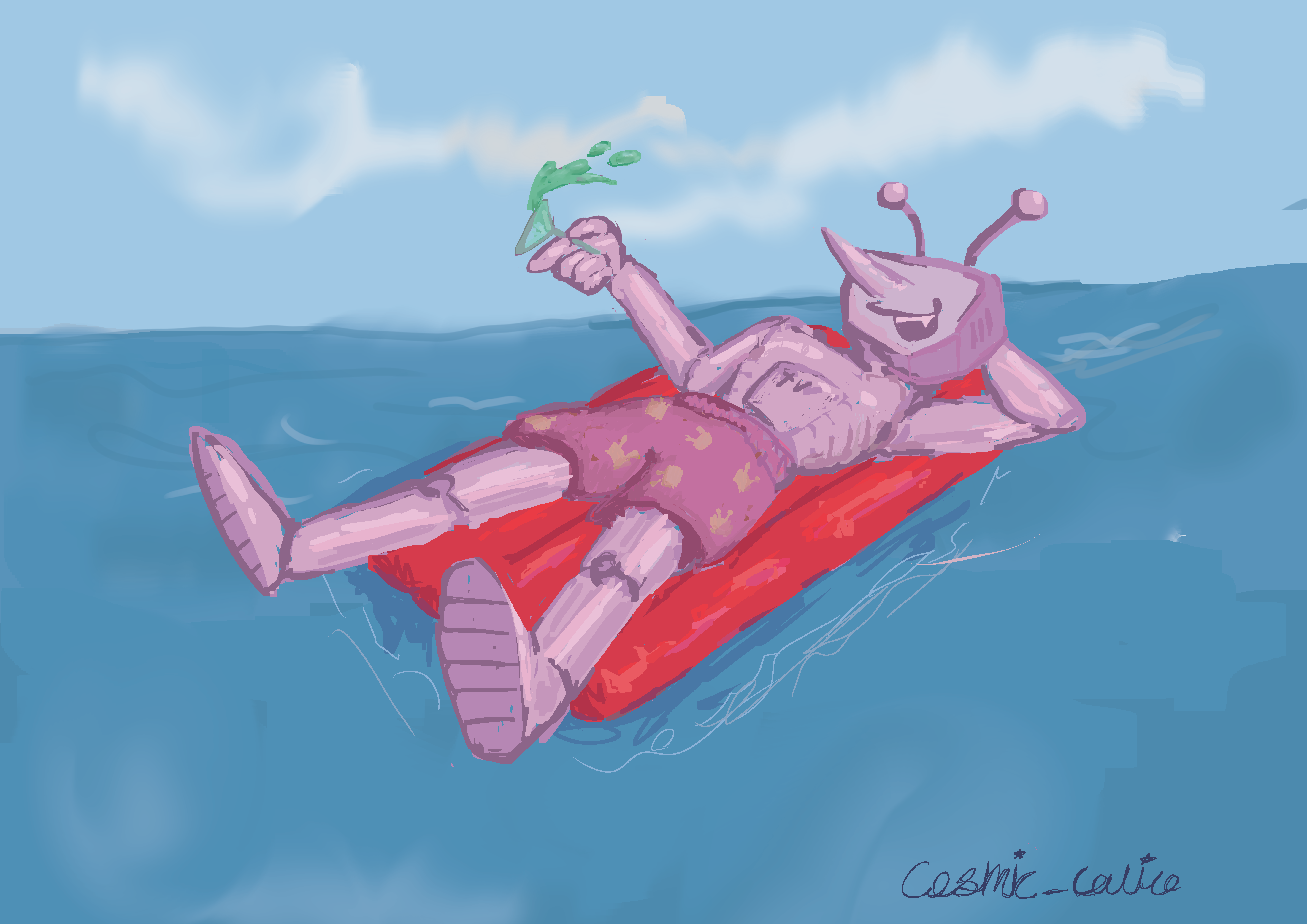 tenna lazing on a floatie